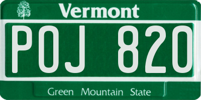 VT license plate POJ820