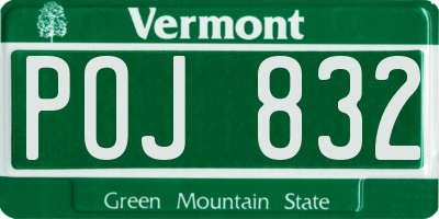VT license plate POJ832
