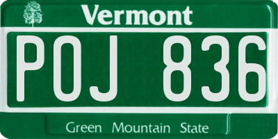 VT license plate POJ836