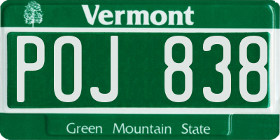 VT license plate POJ838