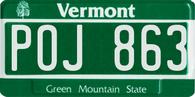 VT license plate POJ863