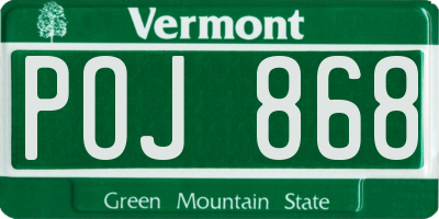 VT license plate POJ868