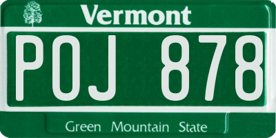 VT license plate POJ878