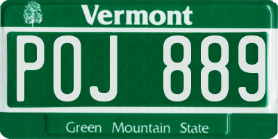 VT license plate POJ889