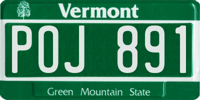 VT license plate POJ891
