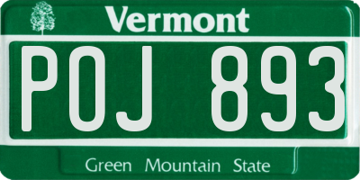 VT license plate POJ893