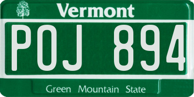 VT license plate POJ894