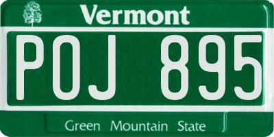 VT license plate POJ895