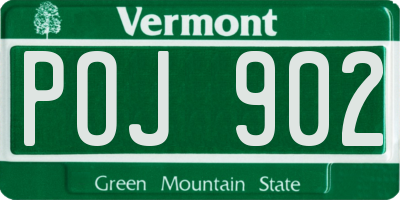 VT license plate POJ902