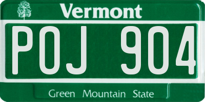VT license plate POJ904