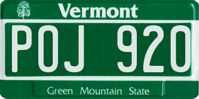 VT license plate POJ920
