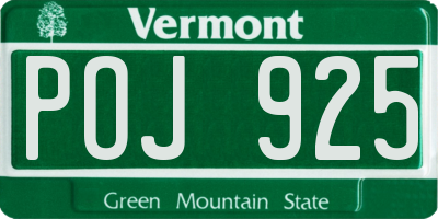 VT license plate POJ925