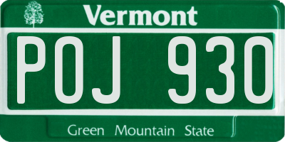 VT license plate POJ930