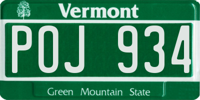 VT license plate POJ934