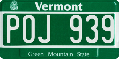 VT license plate POJ939