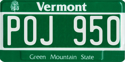 VT license plate POJ950