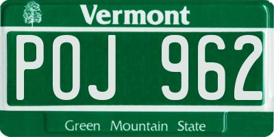 VT license plate POJ962