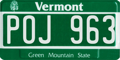 VT license plate POJ963