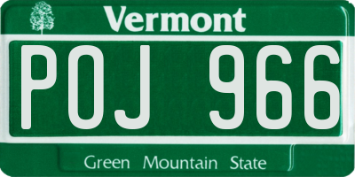 VT license plate POJ966