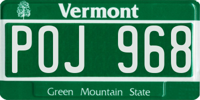 VT license plate POJ968