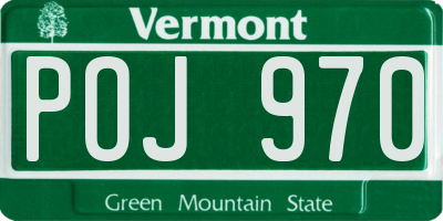 VT license plate POJ970