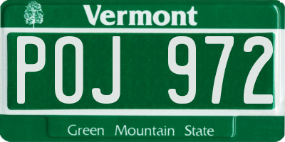 VT license plate POJ972