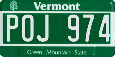 VT license plate POJ974
