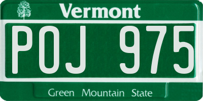 VT license plate POJ975