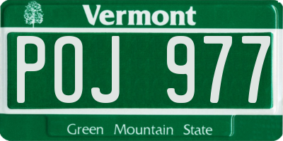VT license plate POJ977