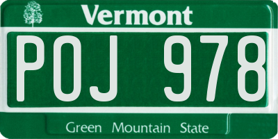 VT license plate POJ978