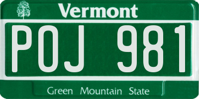 VT license plate POJ981