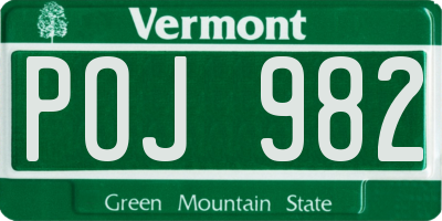 VT license plate POJ982