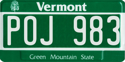 VT license plate POJ983