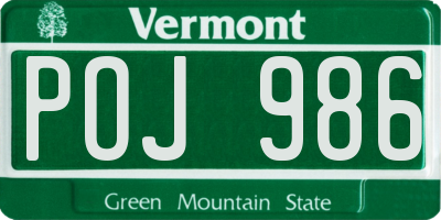 VT license plate POJ986