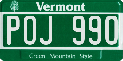 VT license plate POJ990