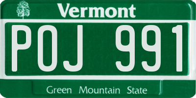 VT license plate POJ991