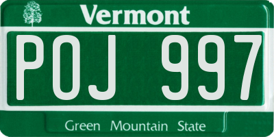 VT license plate POJ997