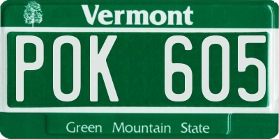 VT license plate POK605