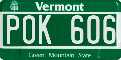 VT license plate POK606