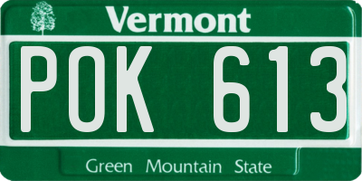 VT license plate POK613