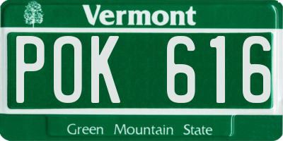 VT license plate POK616