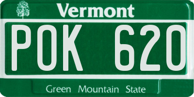 VT license plate POK620