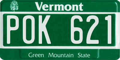 VT license plate POK621