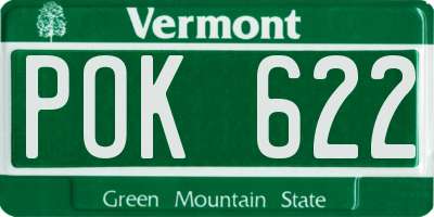 VT license plate POK622