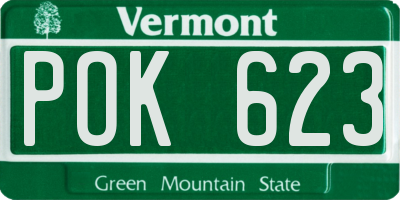 VT license plate POK623