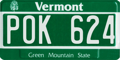VT license plate POK624