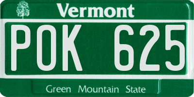 VT license plate POK625