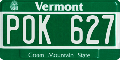 VT license plate POK627
