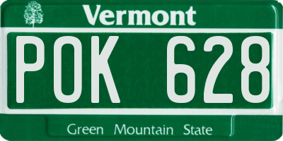 VT license plate POK628