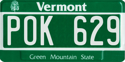 VT license plate POK629
